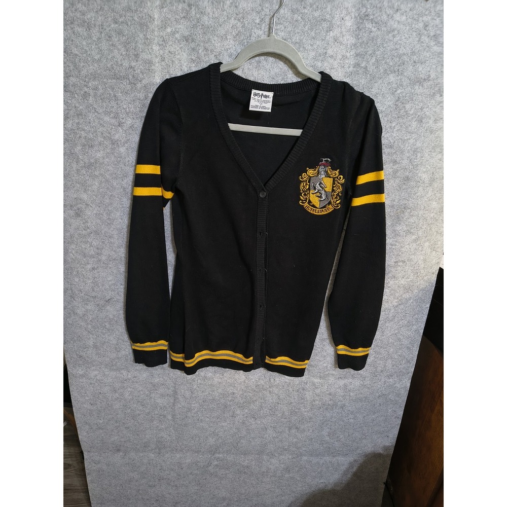 Wizarding World Harry Potter Long Sleeve Button Up Sweater Size S Hufflepuff